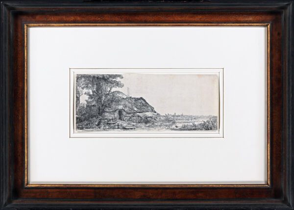 Rembrandt van Rijn etching for sale / ets te koop / gravure a vendre - Landscape with a cottage and a large tree, 1641 f