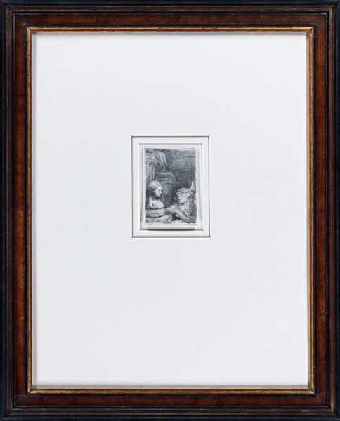 Rembrandt van Rijn etching for sale / ets te koop / gravure a vendre - Man drawing from a cast, c. 1641 f