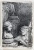 Rembrandt van Rijn etching for sale / ets te koop / gravure a vendre - Man drawing from a cast, c. 1641 (kf)