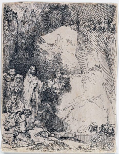 Rembrandt van Rijn etching for sale / ets te koop / gravure a vendre - The Raising of Lazarus; small plate, 1642 [CM25-KF]