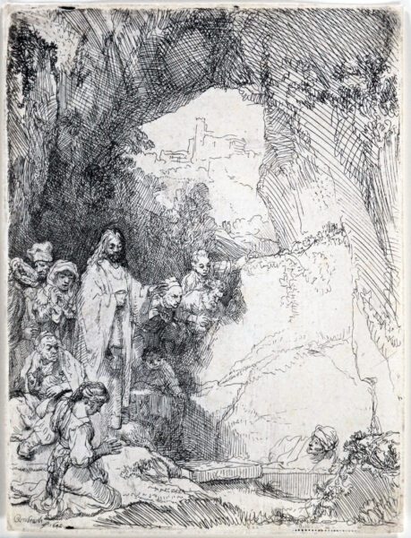 Rembrandt van Rijn etching for sale / ets te koop / gravure a vendre - The Raising of Lazarus; small plate, 1642 [CM26-SJ]