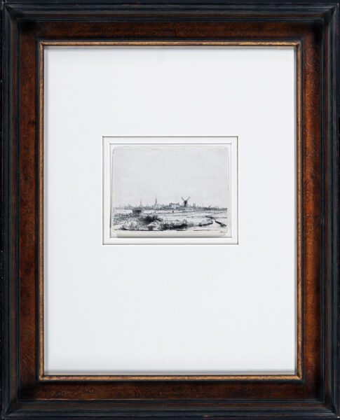 Rembrandt van Rijn etching for sale / ets te koop / gravure a vendre - View of Amsterdam from the Kadijk, c. 1641 f