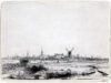 Rembrandt van Rijn etching for sale / ets te koop / gravure a vendre - View of Amsterdam from the Kadijk, c. 1641