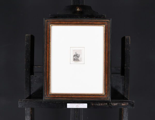 Rembrandt van Rijn etching for sale / ets te koop / gravure a vendre - Bald headed man in profile right; small bust, the artist's father, 1630
