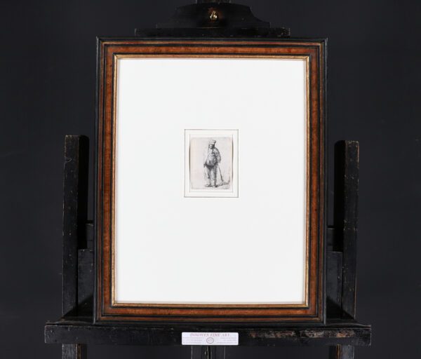 Rembrandt van Rijn - etching for sale / ets te koop / gravure a vendre - Ragged peasant with his hands behind him, holding a stick, c. 1630