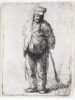 Rembrandt van Rijn - etching for sale / ets te koop / gravure a vendre - Ragged peasant with his hands behind him, holding a stick, c. 1630 kf