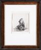 Rembrandt van Rijn etching for sale / ets te koop / gravure a vendre - Self-portrait leaning on a stone sill, 1639 (framed)