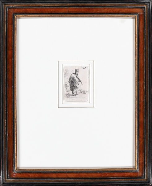 Rembrandt van Rijn etching for sale / ets te koop / gravure a vendre - The Blind Fiddler, 1631 (framed)