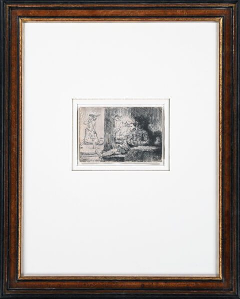 Rembrandt van Rijn etching for sale / ets te koop / gravure a vendre - The Ringball or Kolf Player (‘Het Klosbaantje’), 1654 frame