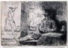 Rembrandt van Rijn etching for sale / ets te koop / gravure a vendre - The Ringball or Kolf Player (‘Het Klosbaantje’), 1654 (kf
