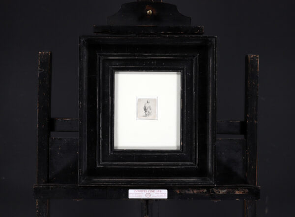 Rembrandt van Rijn etching for sale / ets te koop / gravure a vendre - A Standing Hurdy-Gurdy Player (Polander with arms folded), c. 1631 (framed)