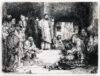 Rembrandt van Rijn etching for sale / ets te koop / gravure a vendre - Christ Preaching (‘La Petite Tombe’), c. 1657 kf