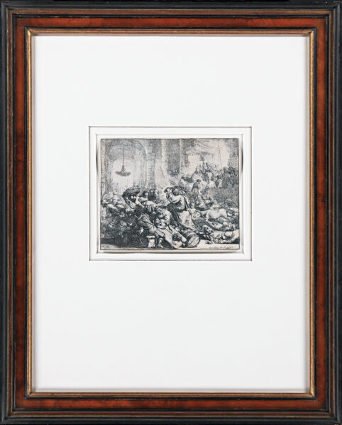 Rembrandt van Rijn etching for sale / ets te koop / gravure a vendre - Christ driving the money-changers from the temple, 1635 f