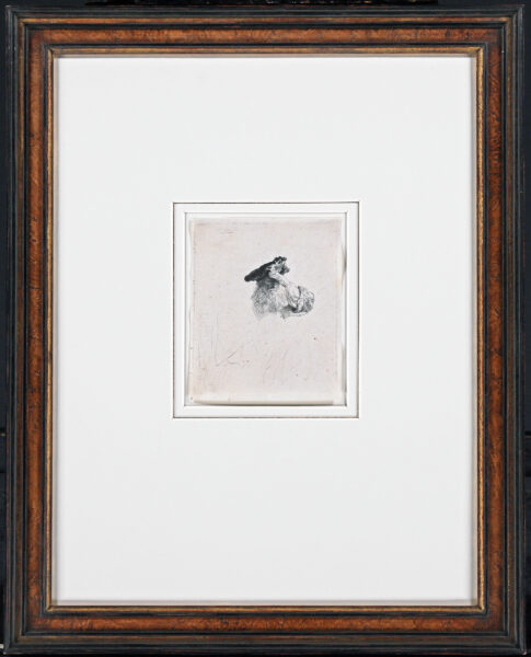 Rembrandt van Rijn - etching for sale / ets te koop / gravure a vendre - Old man shading his eyes with his hand, 1639 (framed)