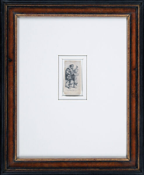 Rembrandt van Rijn - etching for sale / ets te koop / gravure a vendre - The Quacksalver, 1635 framed