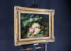 Simon Saint-Jean painting for sale / tableaux a vendre / schilderij te koop - A Bouquet of Roses, Daisies and Violets with a Butterfly on a Mossy bank 3