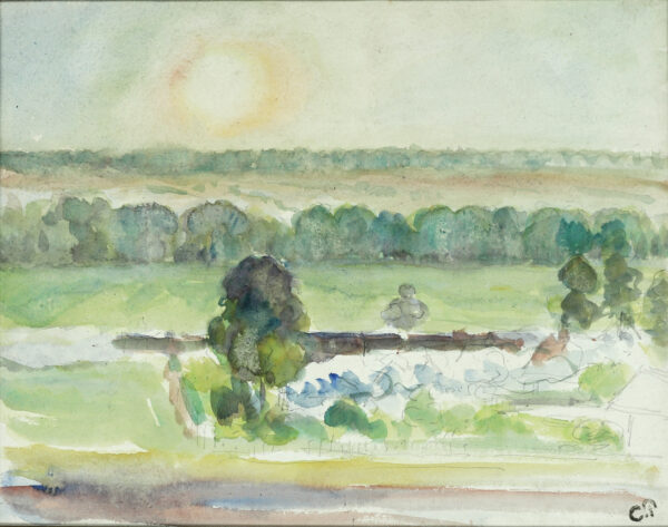 Camille Pissarro a vendre aquarel - Effet de soleil, c. 1890 2d