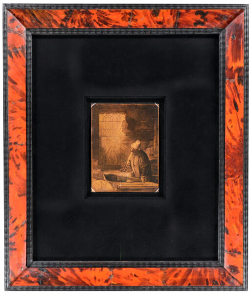 Rembrandt van Rijn copperplate for sale / a vendre / te koop - A Scholar in his study ('Faust')