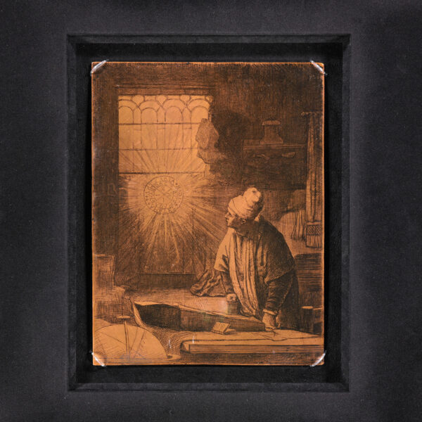 Rembrandt van Rijn copperplate for sale / a vendre / te koop - A Scholar in his study ('Faust') 2