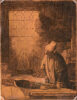 Rembrandt van Rijn copperplate for sale / a vendre / te koop - A Scholar in his study ('Faust') kf