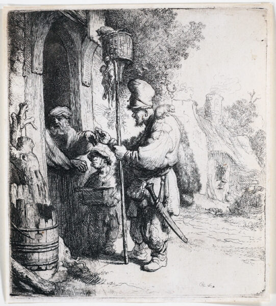 Rembrandt van Rijn etching for sale / ets te koop / gravure a vendre - The Rat Catcher 1632
