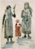 Eugene Boudin - Etude des Jeune Bretonnes aquarel