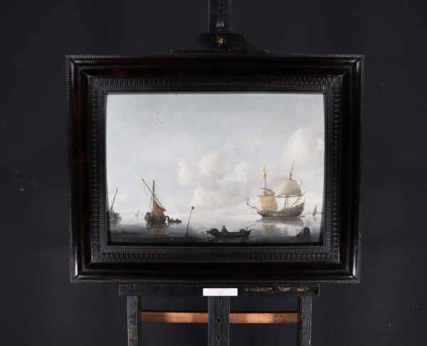 Justus de Verwer marine old master painting schilderij - Shipping in an Estuary, c. 1665