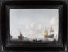 Justus de Verwer marine old master painting schilderij - Shipping in an Estuary, c. 1665 framed