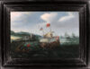 Hendrick Cornelisz. Vroom Marine Old Master painting schilderij - A Disembarkation off the Coast of Dover, c. 1615 framed