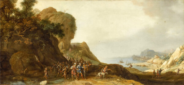 Bartholomeus Breenbergh painting for sale / schilderij te koop / tableaux a vendre - Coastal landscape with Saul after the Conversion, 1633 kf