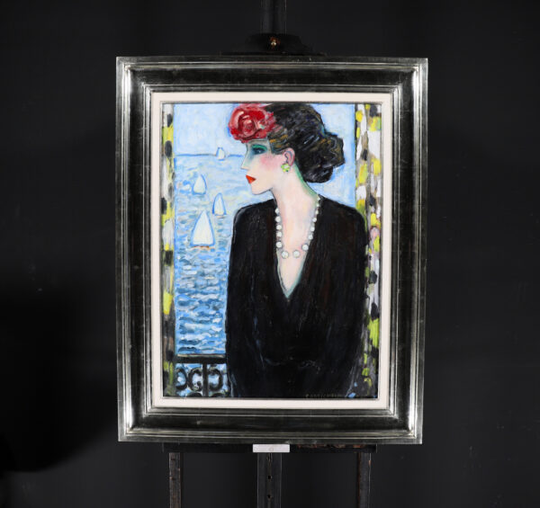 Jean-Pierre Cassigneul painting for sale / tableaux a vendre - La Robe Noir, 2019 framed2