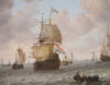 Jeronimus van Diest Old Master painting for sale / schilderij te koop / tableaux a vendre - Herring Busses under the Protection of Men-of-War, c. 1652-54 (detail 1)