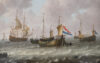 Jeronimus van Diest Old Master painting for sale / schilderij te koop / tableaux a vendre - Herring Busses under the Protection of Men-of-War, c. 1652-54 (detail 3)