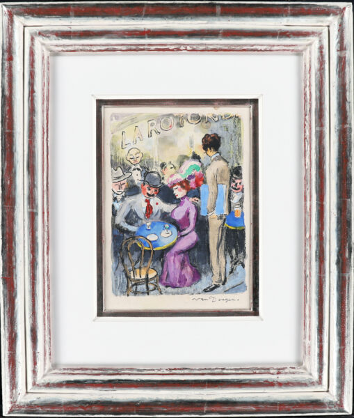 Kees van Dongen artwork for sale / aquarel te koop / aquarel a vendre - La Rotonde, c. 1949 framed