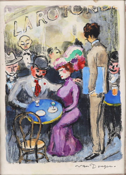 Kees van Dongen artwork for sale / aquarel te koop / aquarel a vendre - La Rotonde, c. 1949 kf