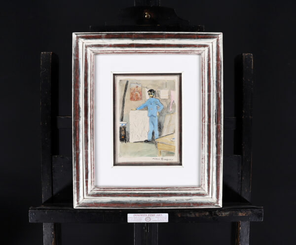 Kees van Dongen watercolour for sale / aquarel te koop / aquarel a vendre - Pablo Picasso au temps de l'Époque bleue, c. 1949 (framed2)