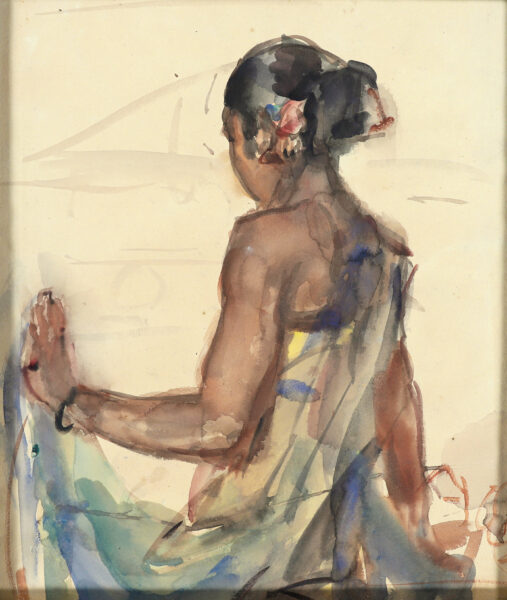 Isaac Israels watercolour for sale / aquarel te koop / aquarel a vendre - A Javanese Dancer, c. 1921-1922 kf