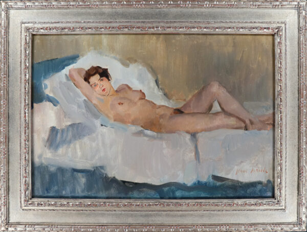 Isaac Israels schilderij te koop / painting for sale / tableaux a vendre - A reclining nude framed
