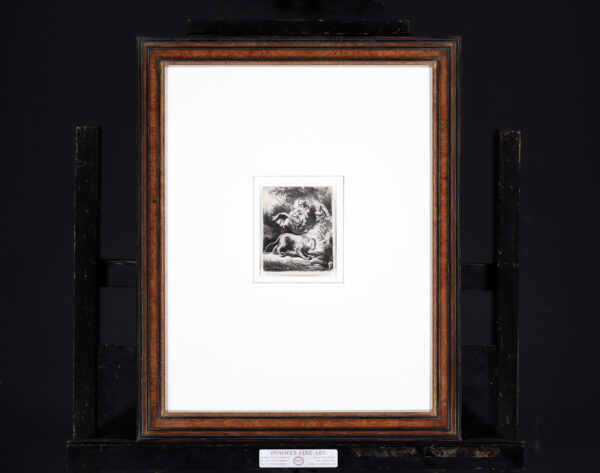 Rembrandt van Rijn etching for sale / ets te koop / gravure a vendre - St. Jerome reading in a Landscape, 1634 framed2