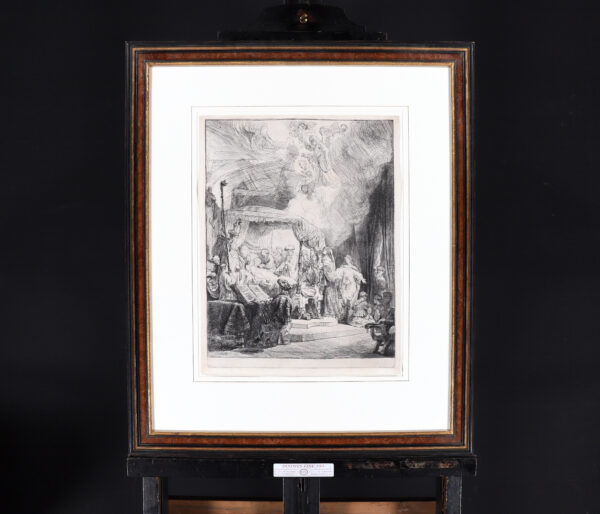 Rembrandt van Rijn etching for sale / ets te koop / gravure a vendre - The Death of the Virgin, 1639 (framed)2