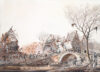 Andreas Schelfhout aquarel Leids buskruitramp / watercolour for sale - The Leiden Gunpowder Disaster, 1807 (B)